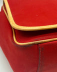 Coach Vintage Red Canvas And Leather Transatlantic Messenger Bag