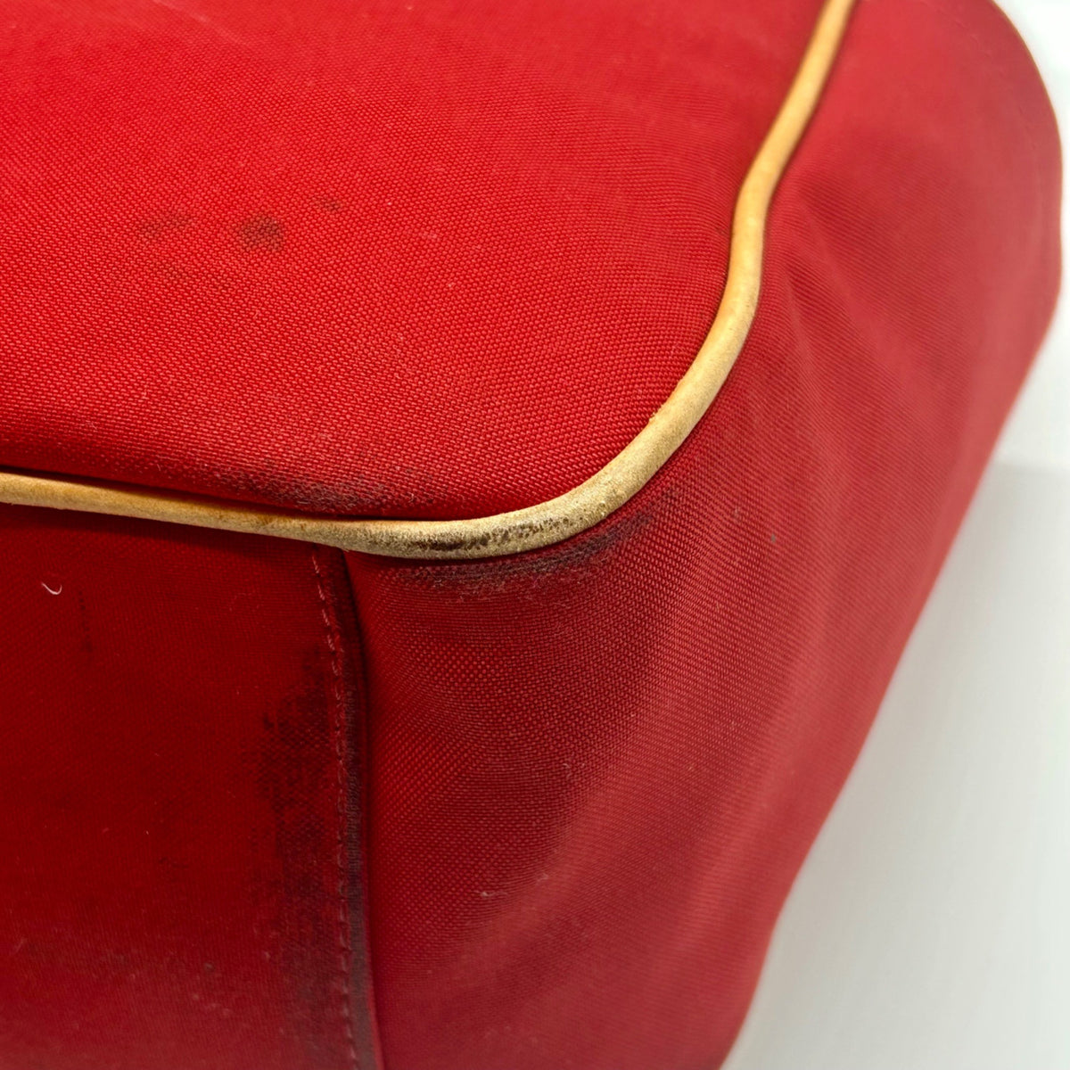 Coach Vintage Red Canvas And Leather Transatlantic Messenger Bag
