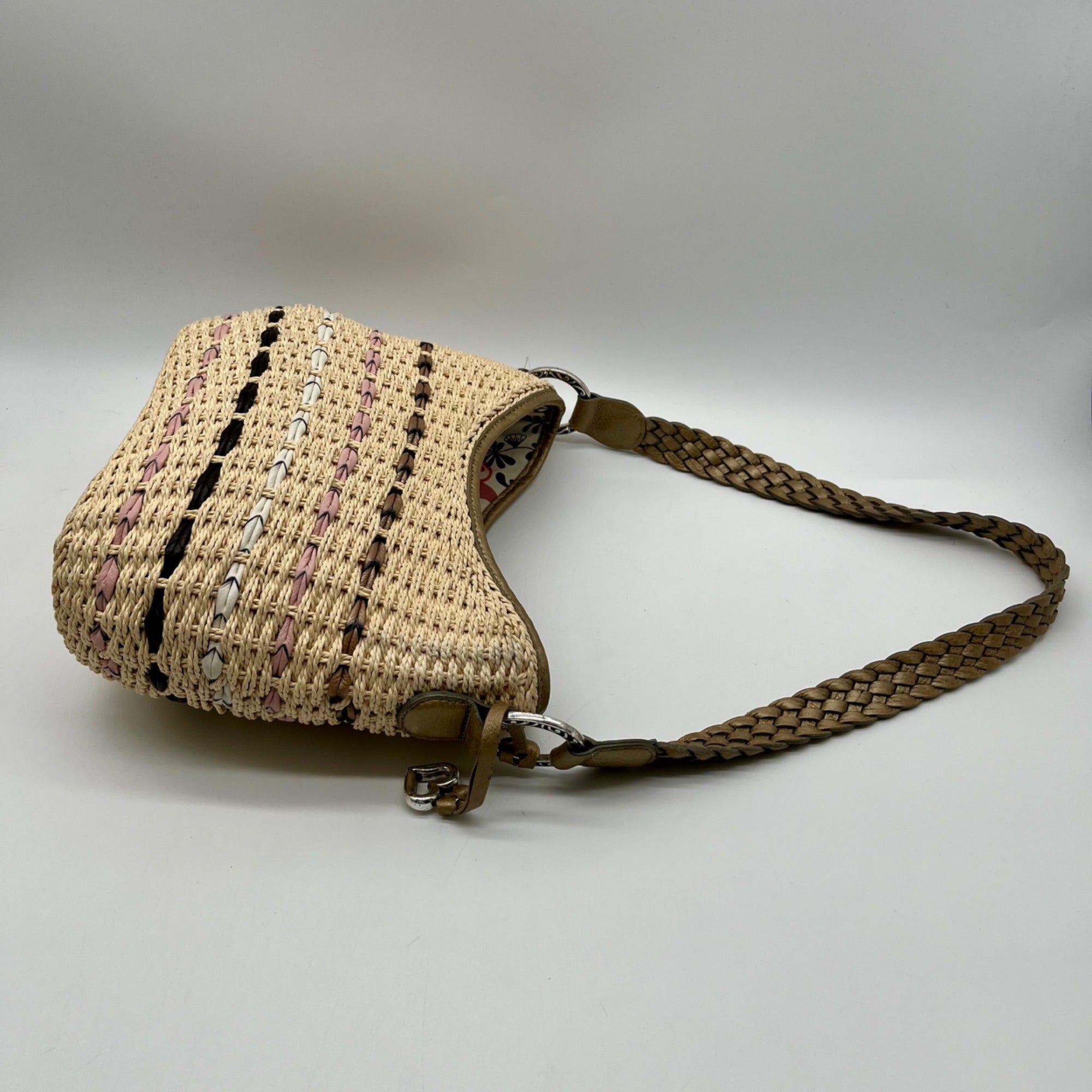 Brighton Tan Woven Straw Shoulder Bag