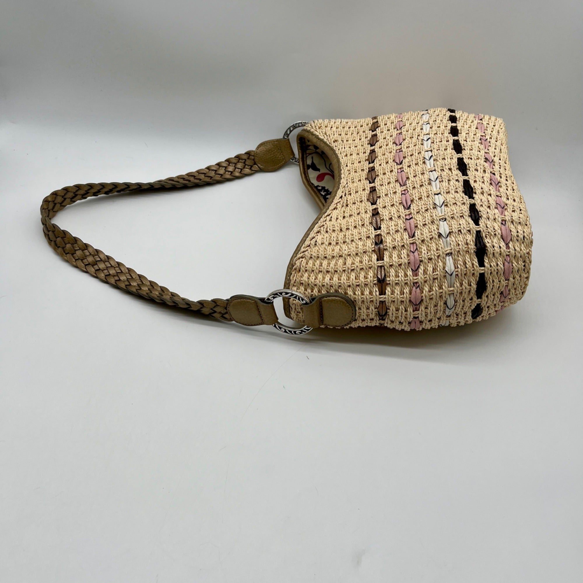 Brighton Tan Woven Straw Shoulder Bag