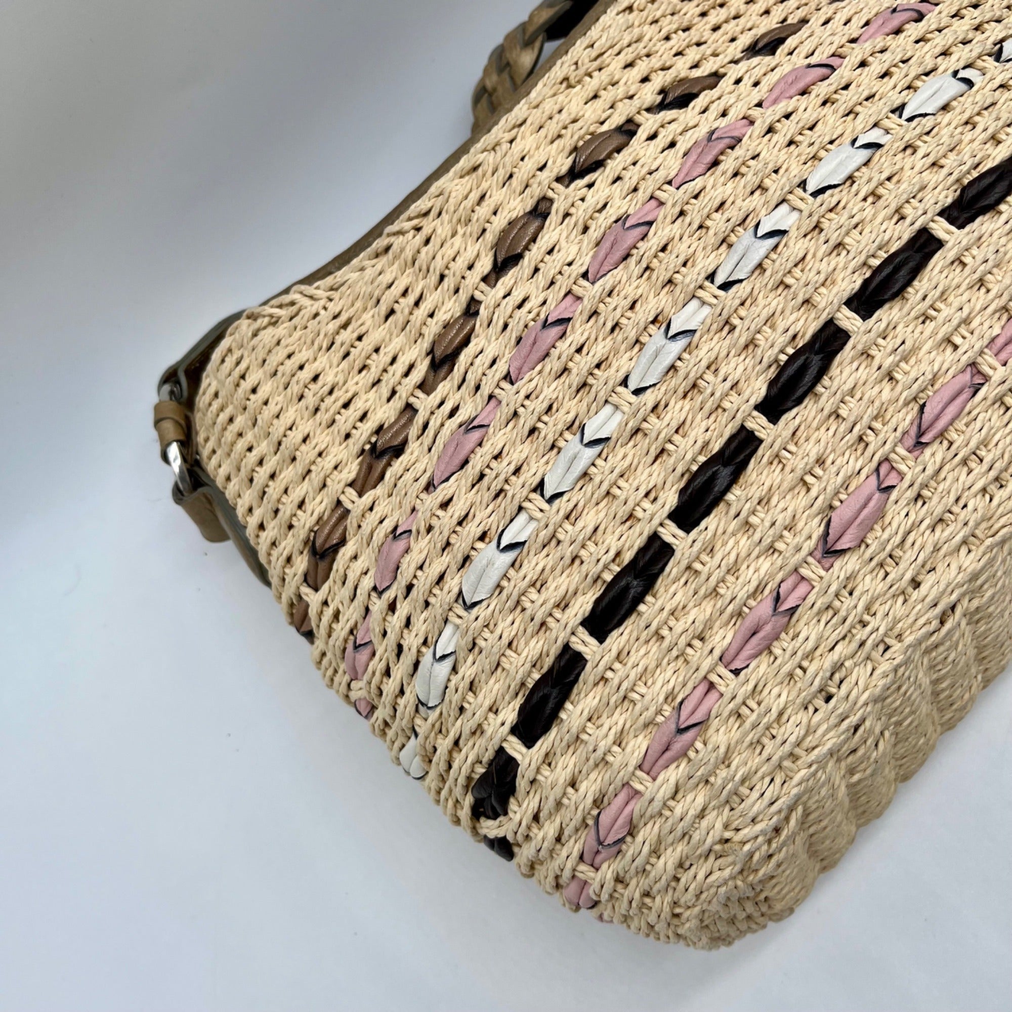 Brighton Tan Woven Straw Shoulder Bag