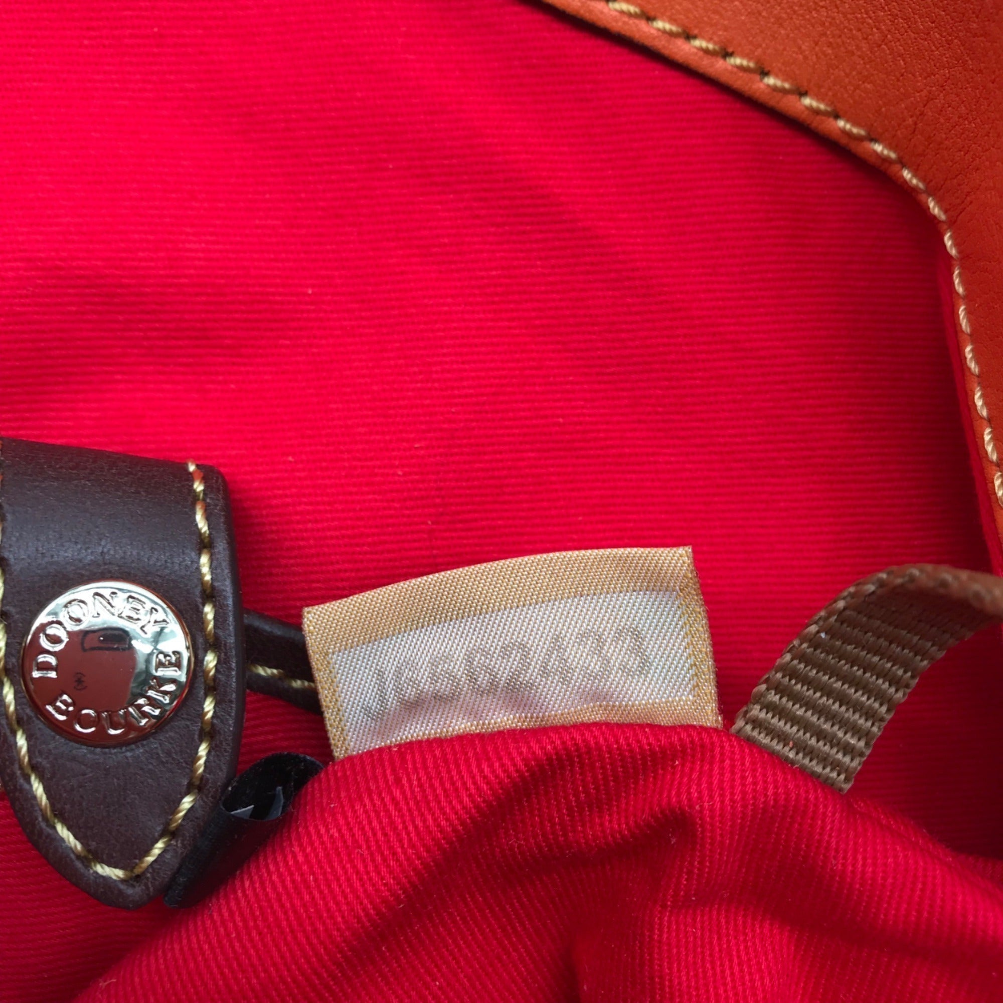 Dooney &amp; Bourke Orange Leather O- Ring Hobo Bag
