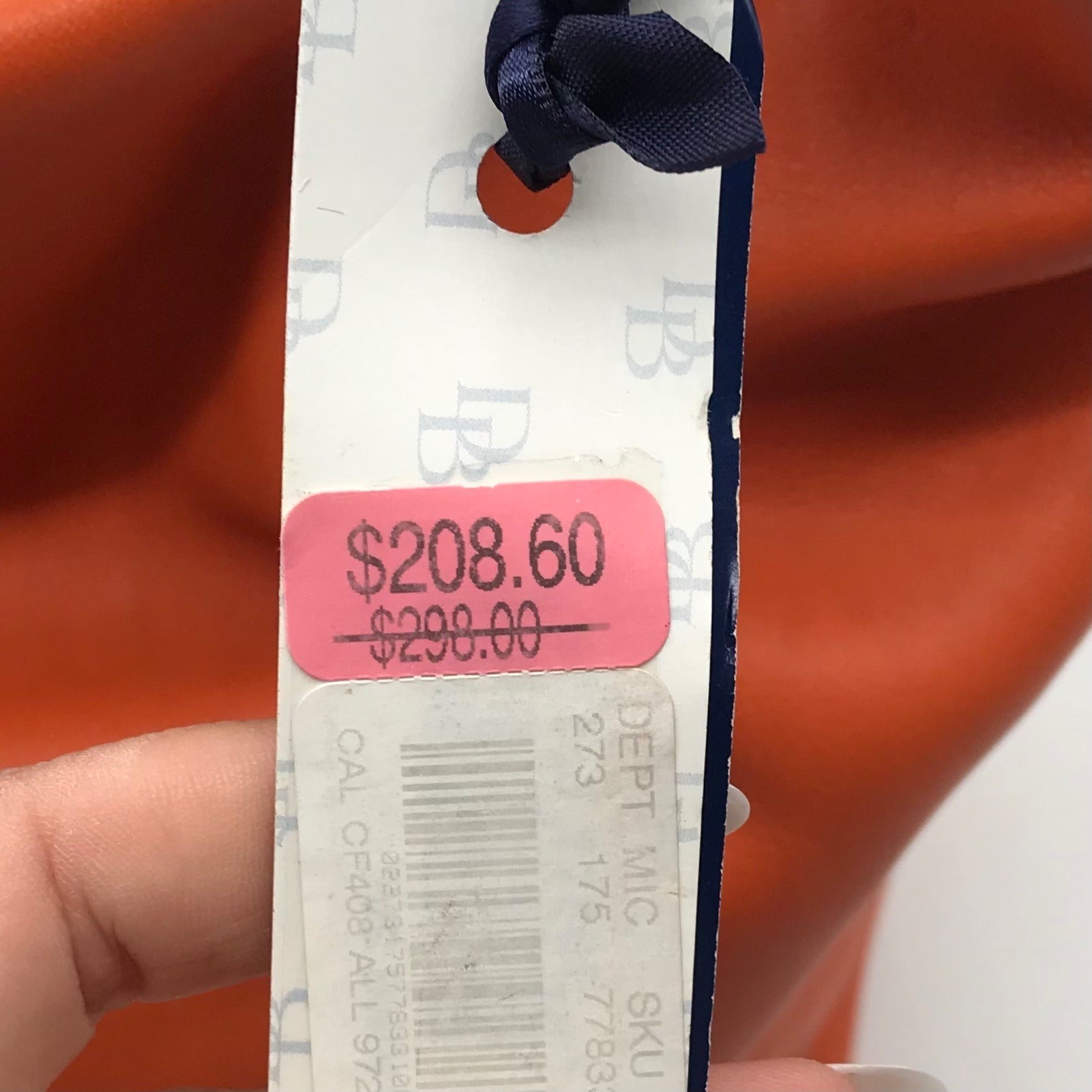 Dooney &amp; Bourke Orange Leather O- Ring Hobo Bag