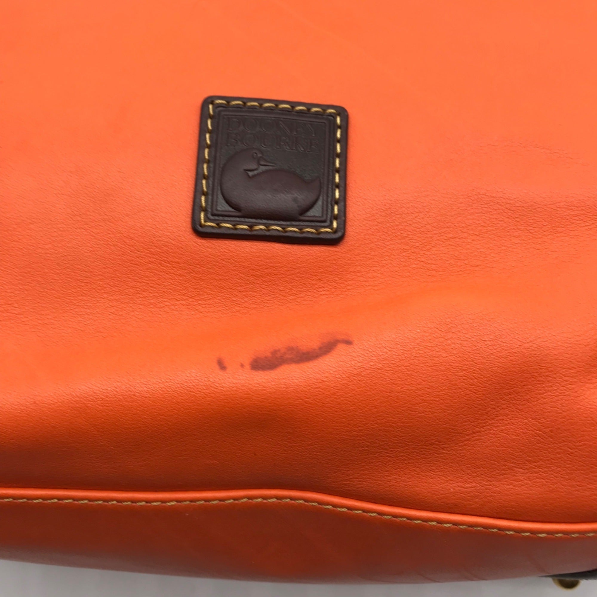 Dooney &amp; Bourke Orange Leather O- Ring Hobo Bag