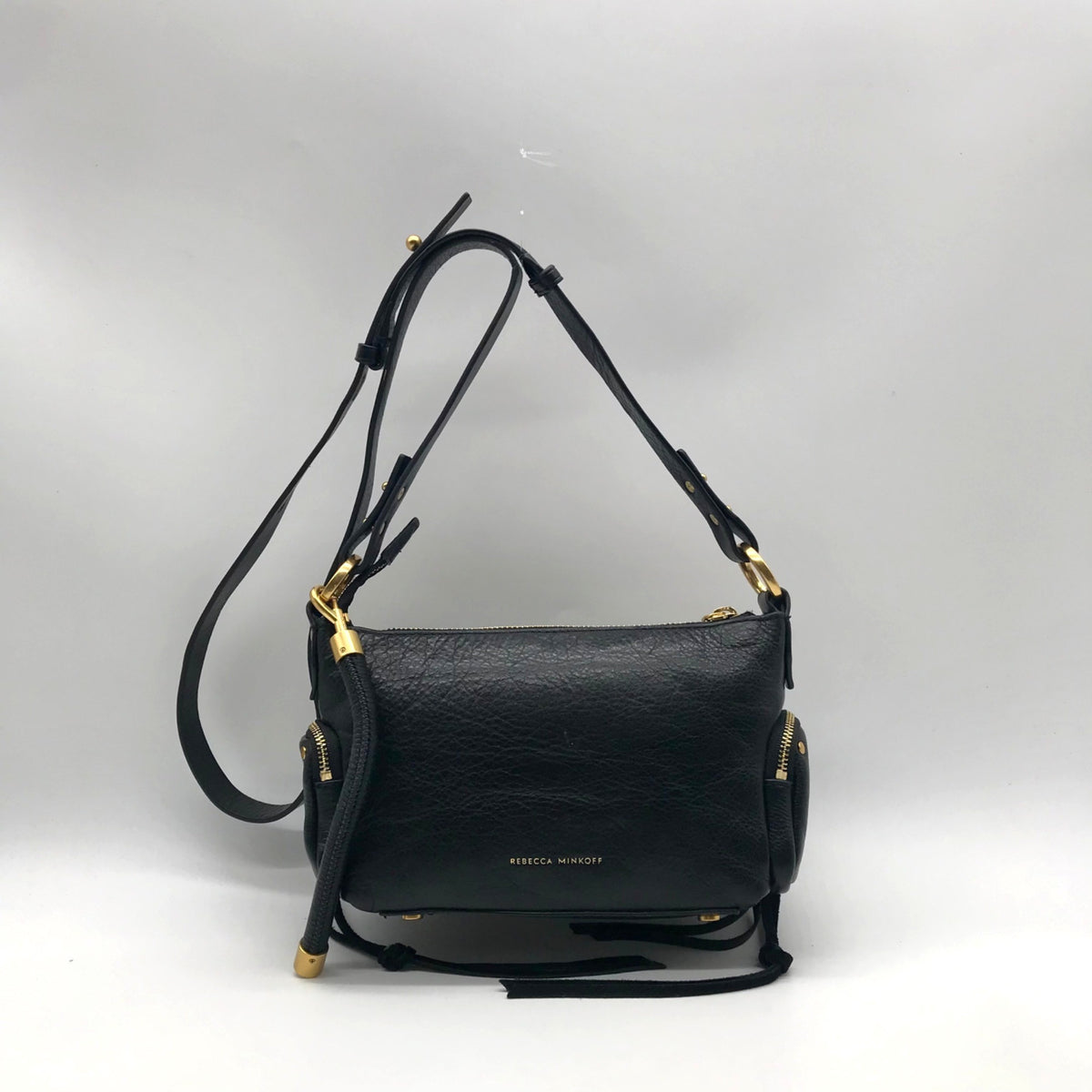 Rebecca Minkoff Black Pebbled Leather Crossbody Bag