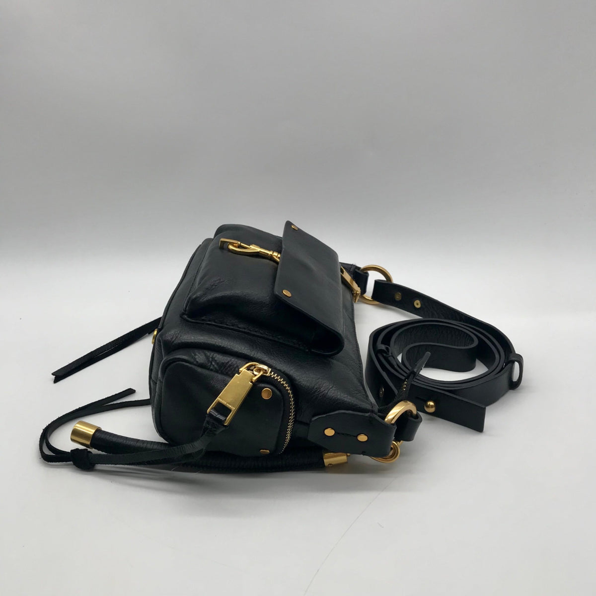 Rebecca Minkoff Black Pebbled Leather Crossbody Bag