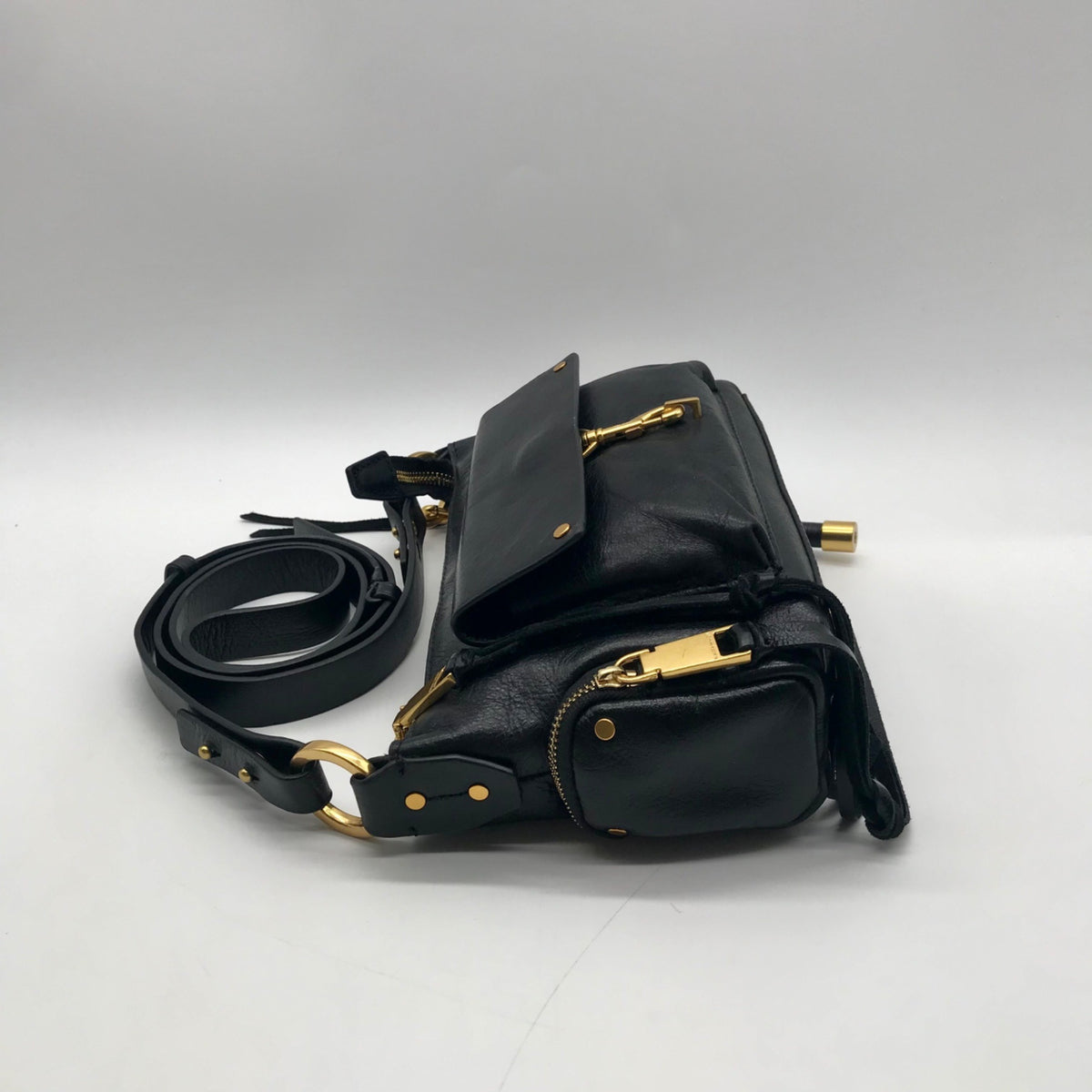 Rebecca Minkoff Black Pebbled Leather Crossbody Bag