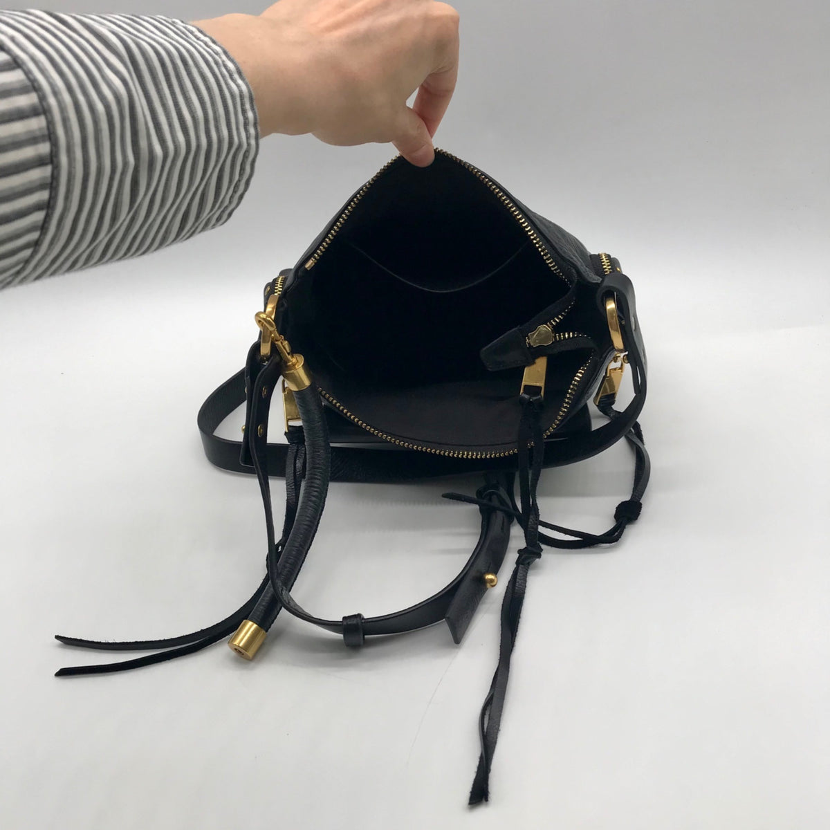 Rebecca Minkoff Black Pebbled Leather Crossbody Bag