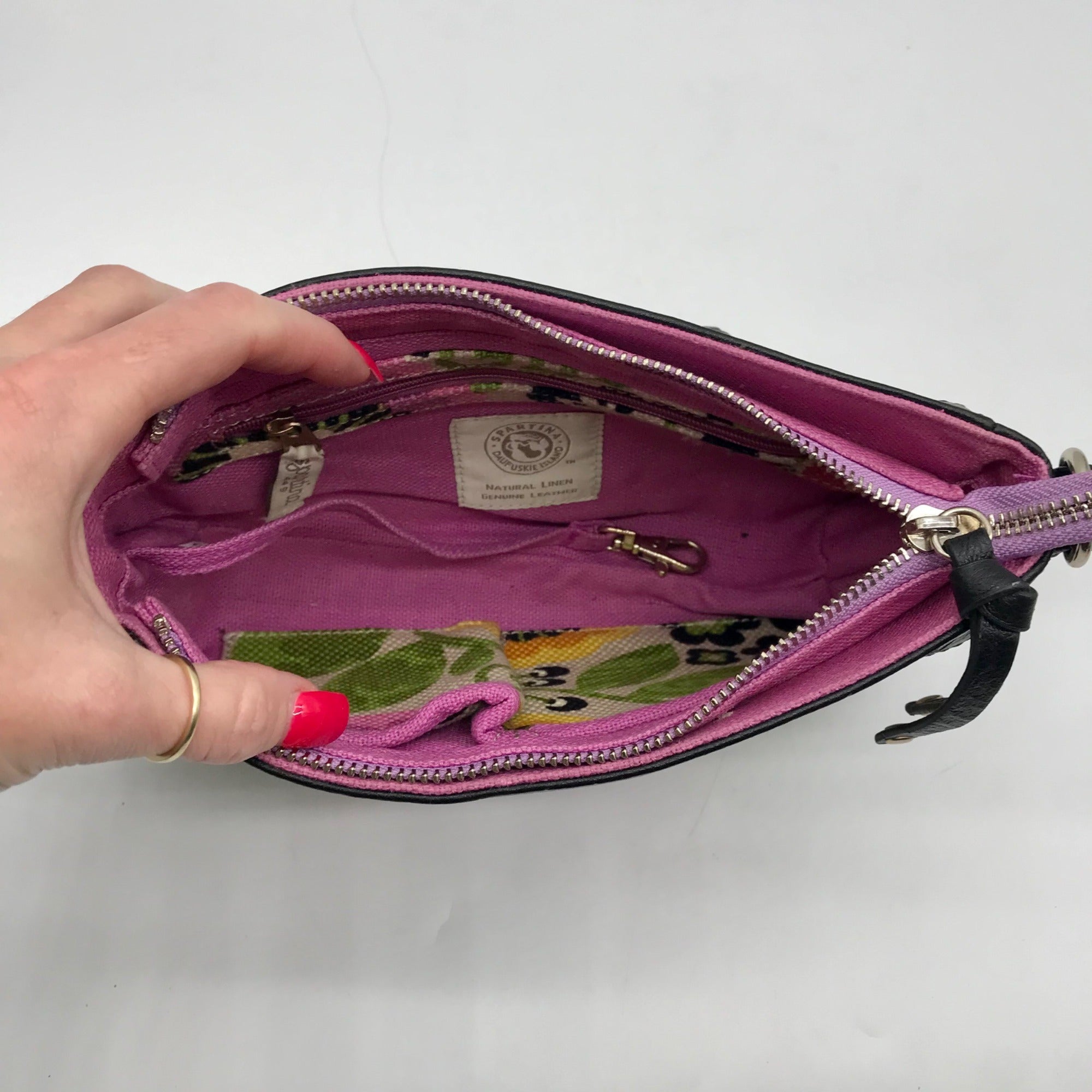 Spartina 449 Ivory Floral Port Passage Crossbody Bag