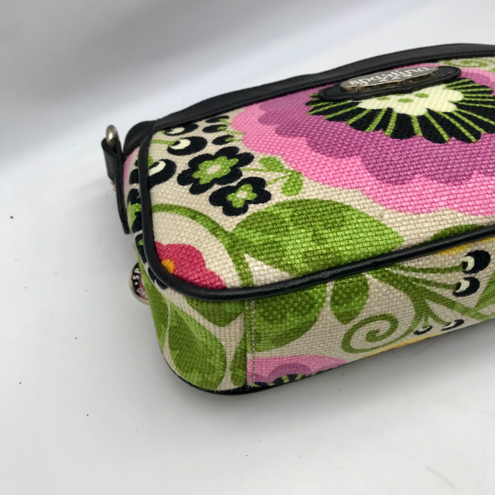 Spartina 449 Ivory Floral Port Passage Crossbody Bag