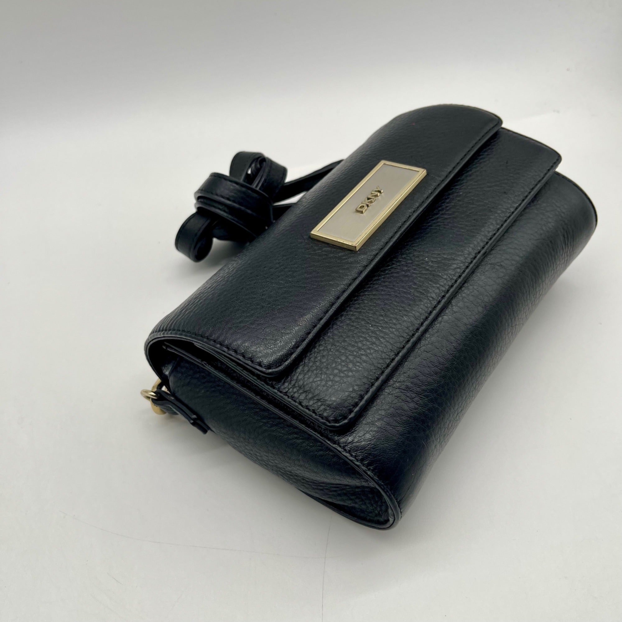 DKNY Black Leather Crossbody Bag