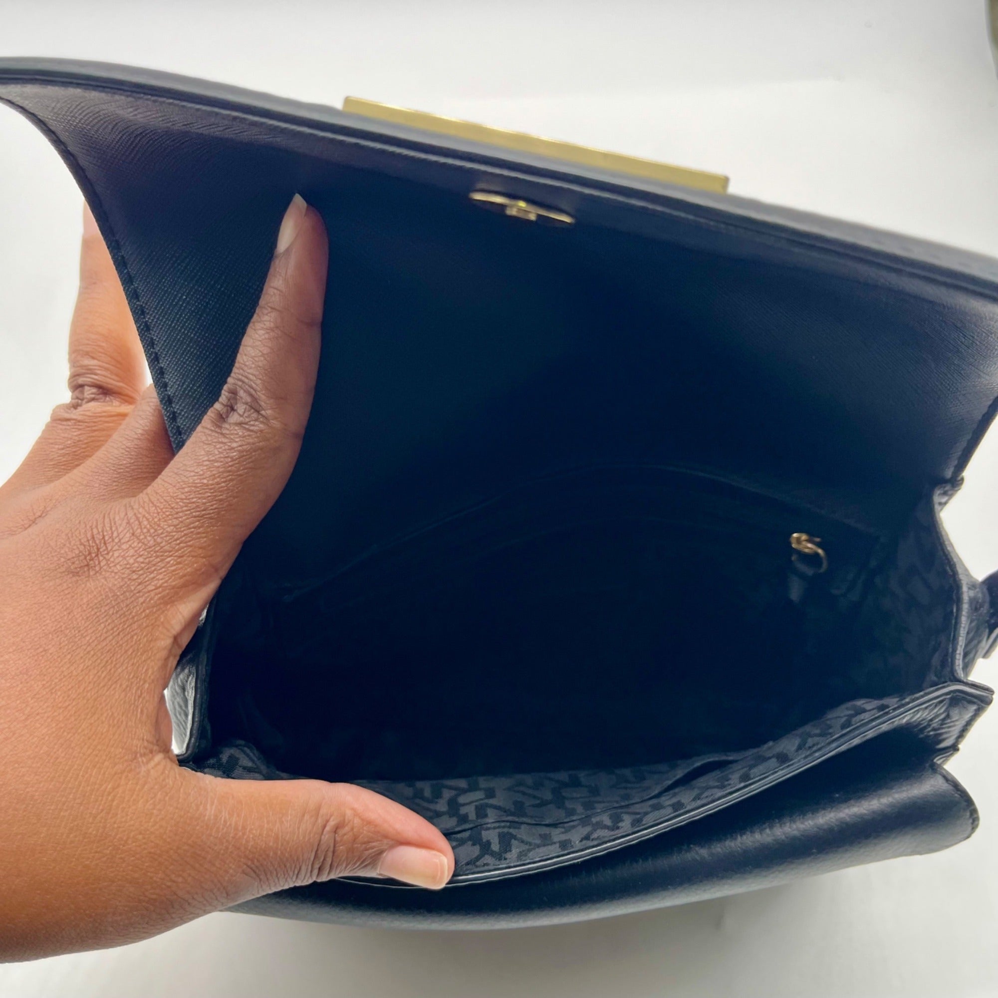 DKNY Black Leather Crossbody Bag