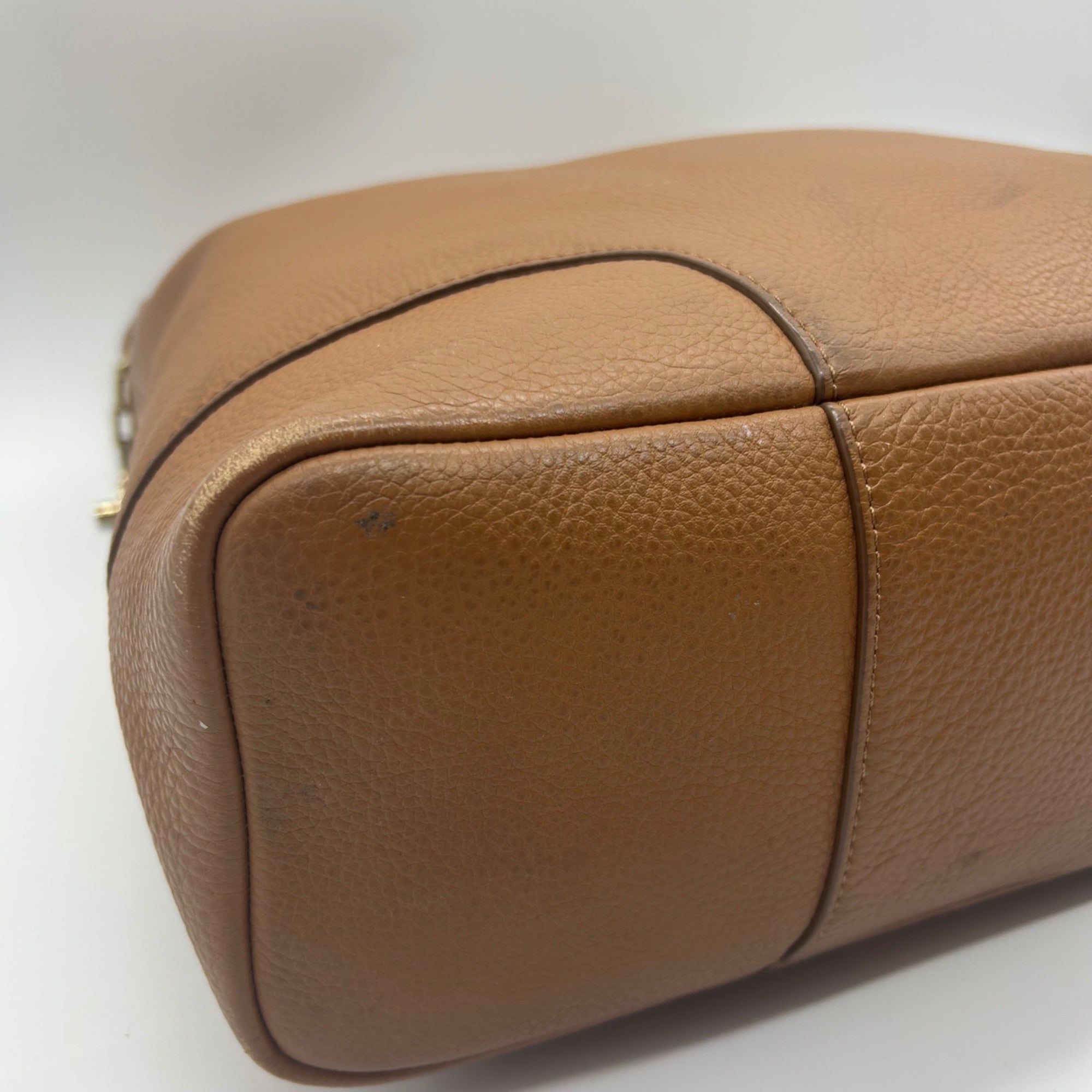 Tory Burch Brown Pebbled Leather Hobo Bag