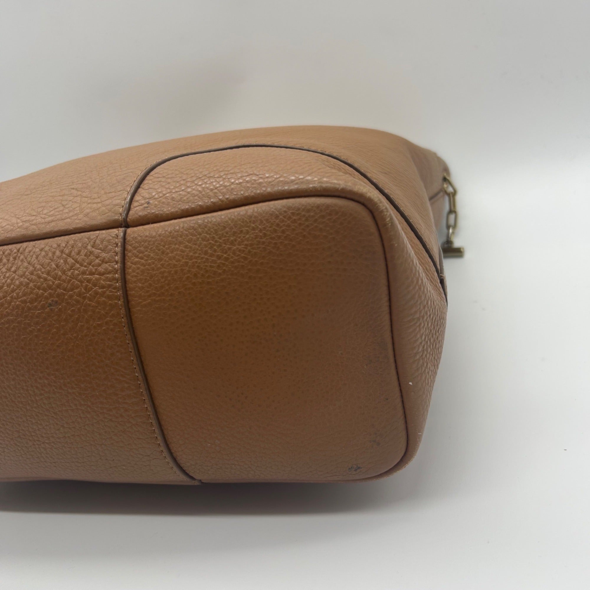Tory Burch Brown Pebbled Leather Hobo Bag