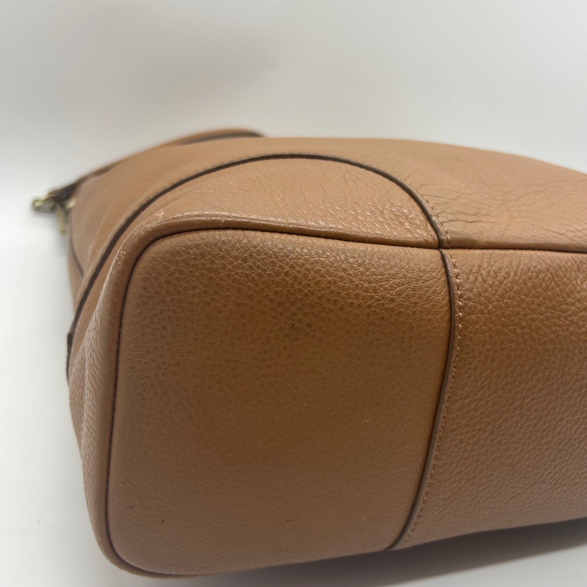 Tory Burch Brown Pebbled Leather Hobo Bag