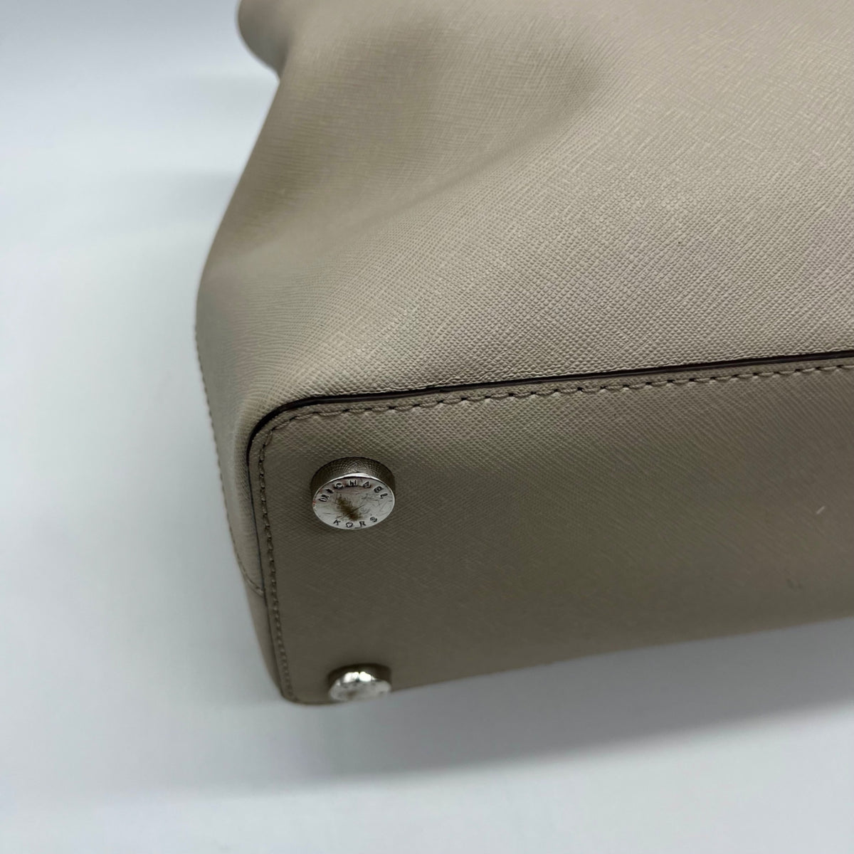 Michael Kors Gray Saffiano Leather Savannah Satchel Bag