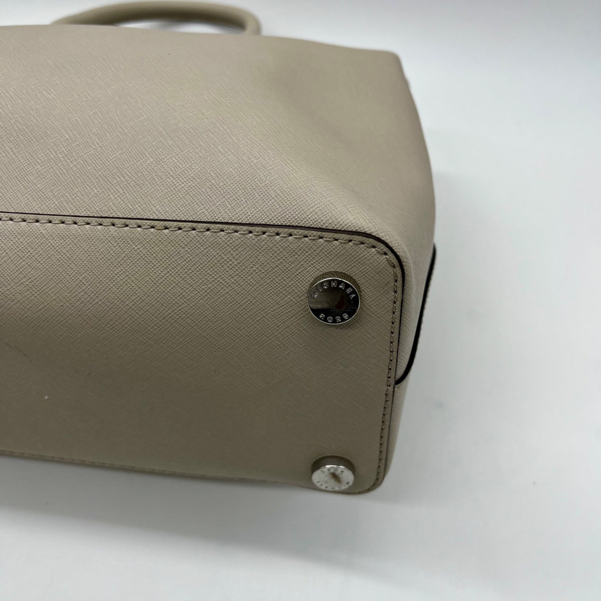 Michael Kors Gray Saffiano Leather Savannah Satchel Bag