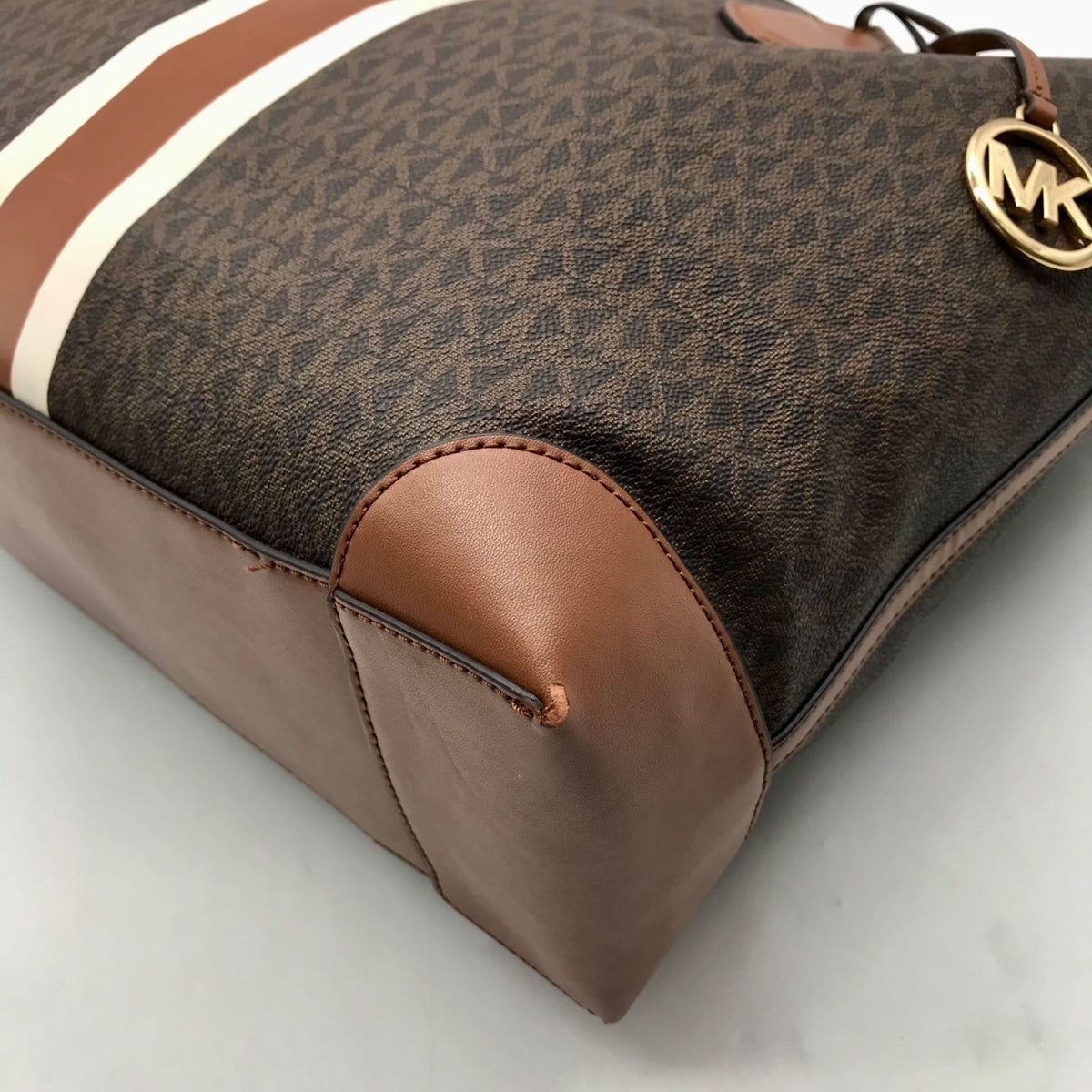 Michael Kors Brown Signature Coated Canvas Tote Bag
