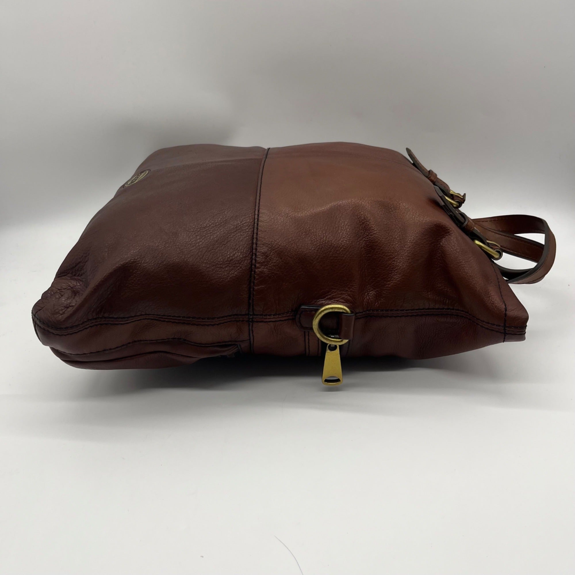 Fossil Brown Explorer Foldover Crossbody Bag