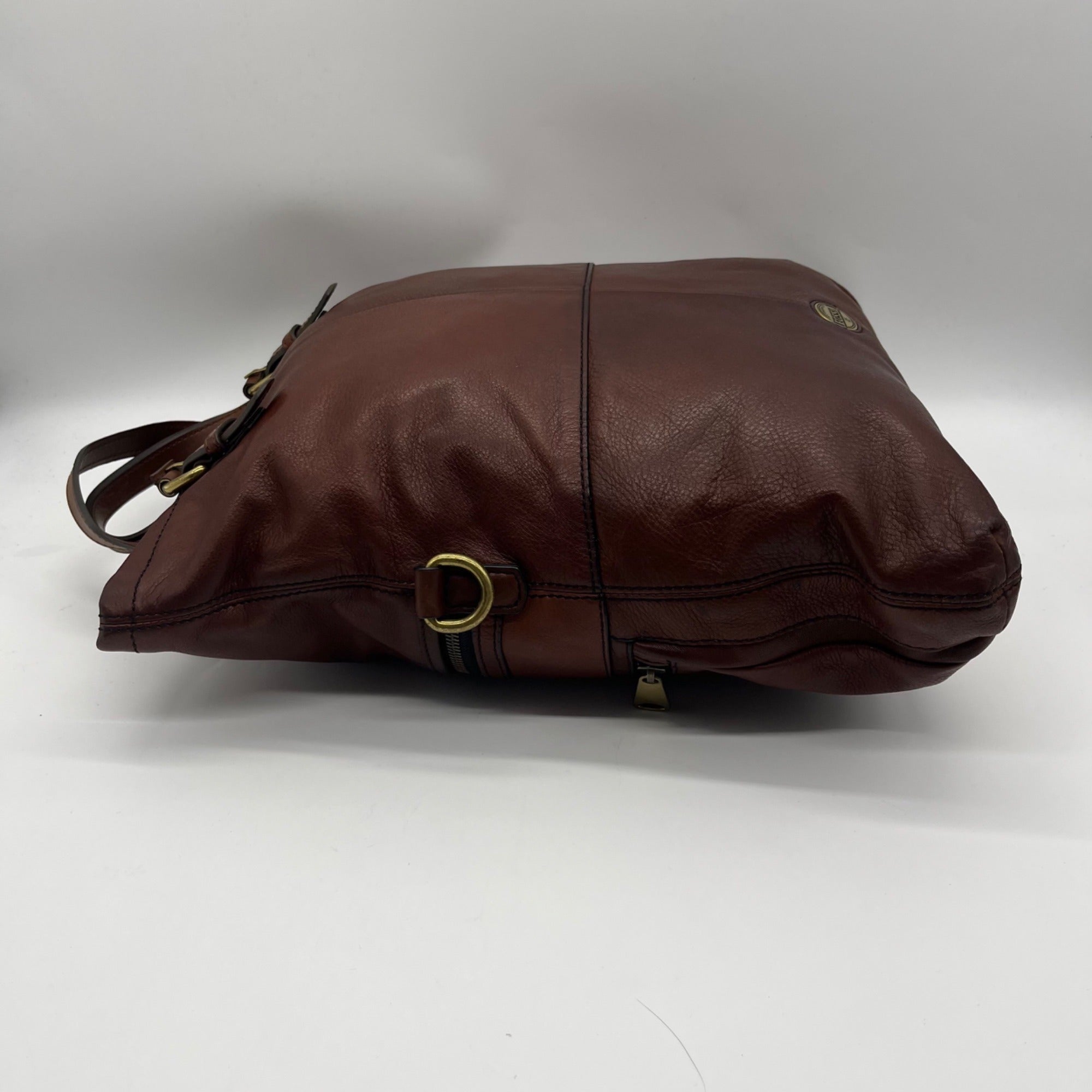 Fossil Brown Explorer Foldover Crossbody Bag