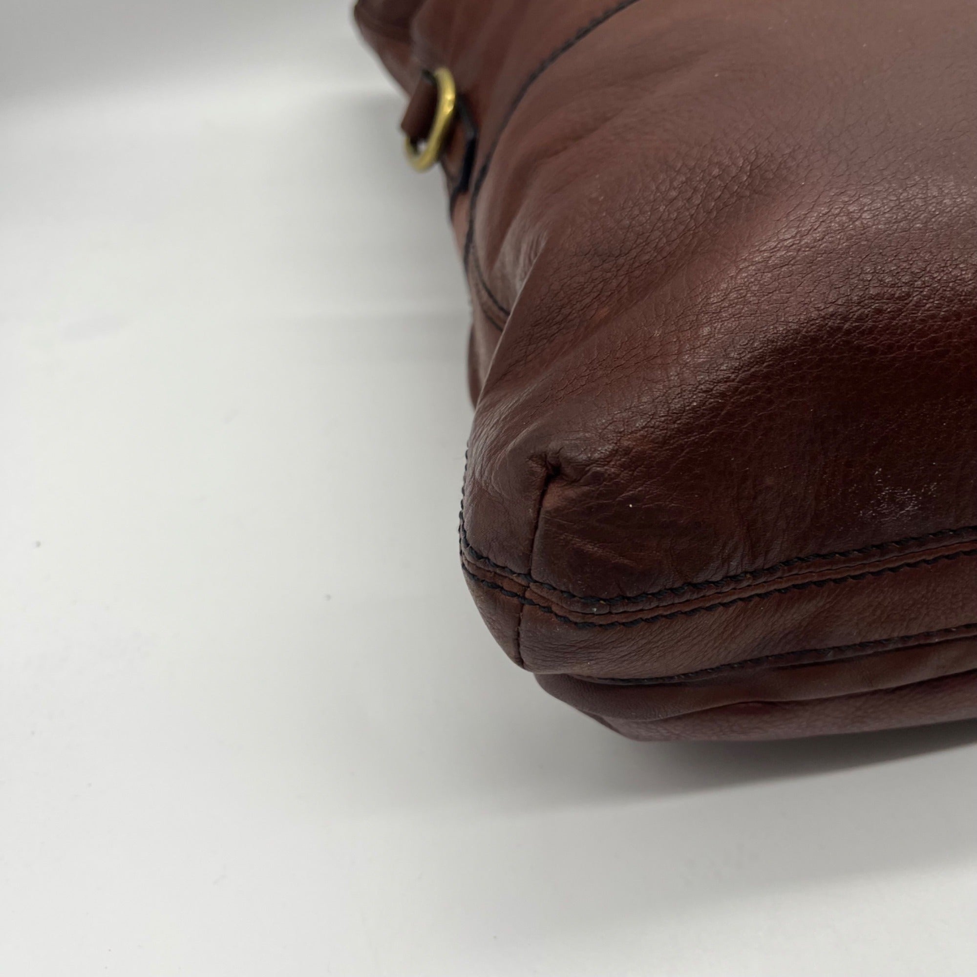 Fossil Brown Explorer Foldover Crossbody Bag