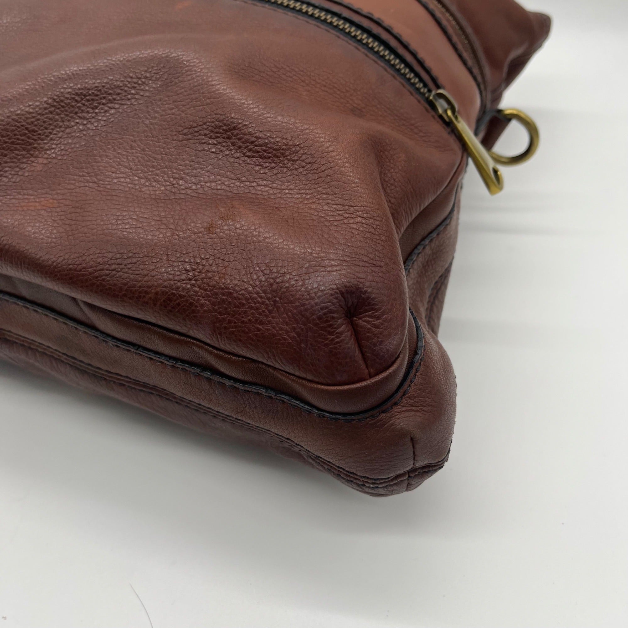 Fossil Brown Explorer Foldover Crossbody Bag