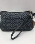 Coach Blue Signature C Monogram Canvas Mini Wristlet