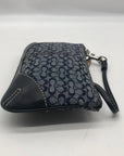 Coach Blue Signature C Monogram Canvas Mini Wristlet