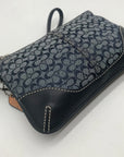 Coach Blue Signature C Monogram Canvas Mini Wristlet