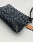 Coach Blue Signature C Monogram Canvas Mini Wristlet