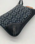 Coach Blue Signature C Monogram Canvas Mini Wristlet