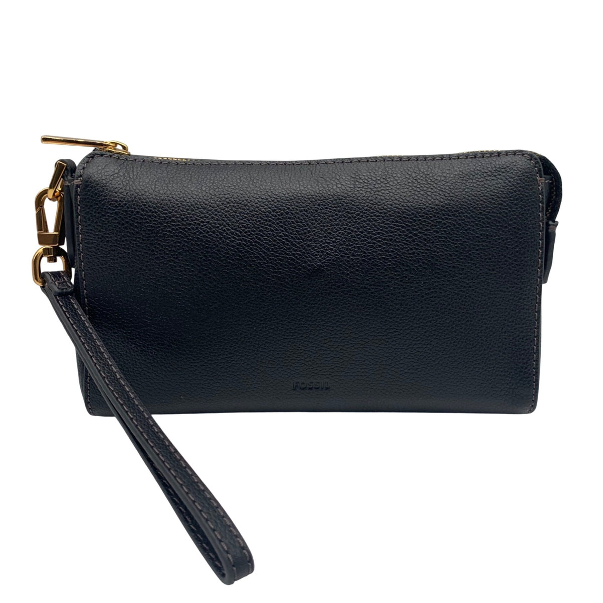 Fossil Black Leather Wristlet