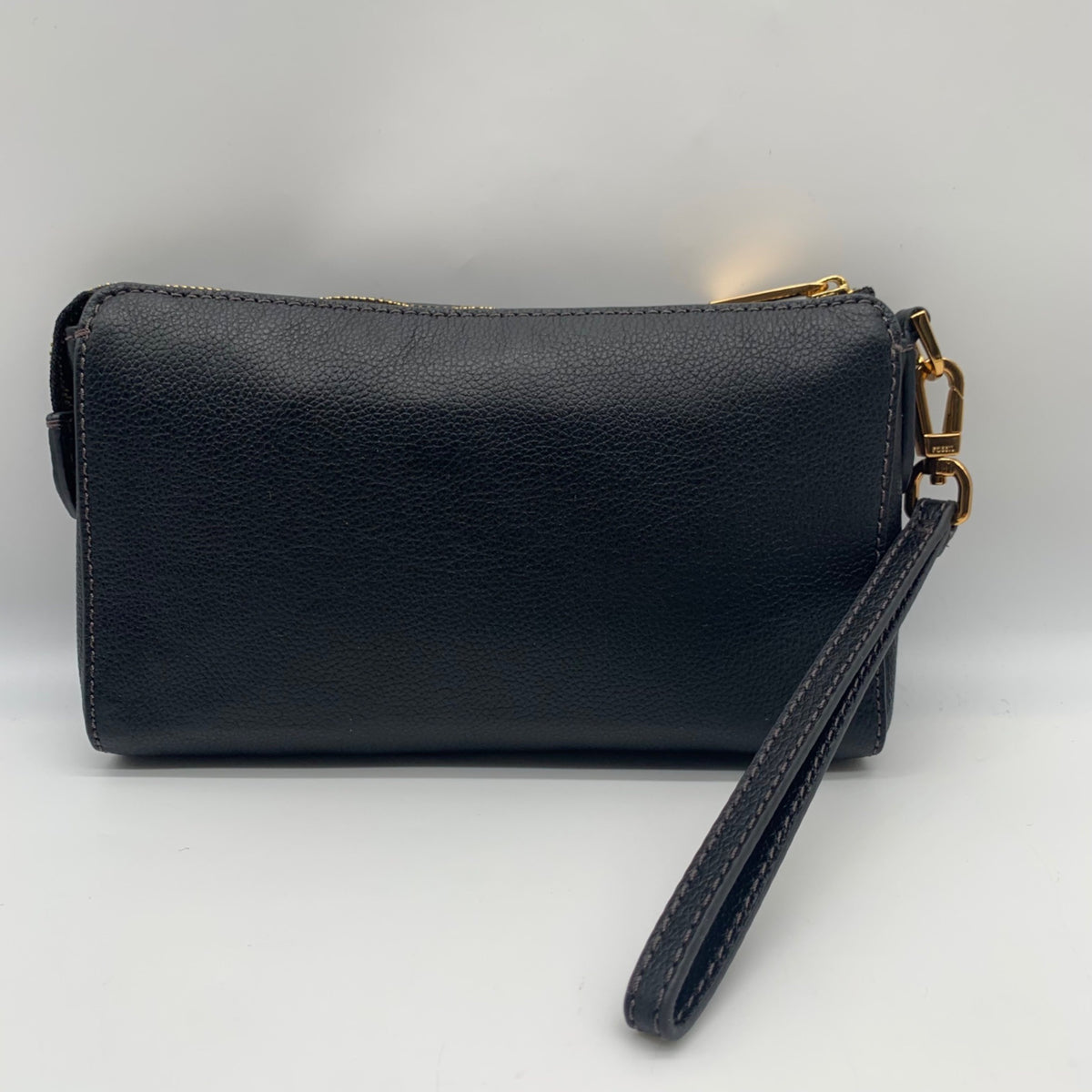 Fossil Black Leather Wristlet