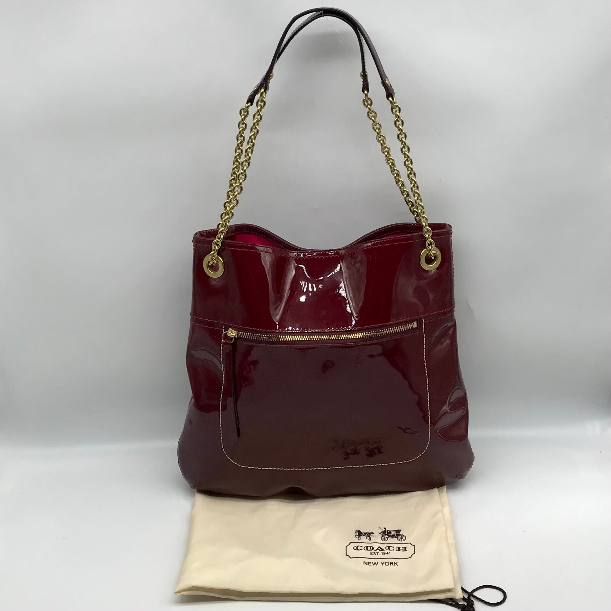 Coach Crimson Patent Leather Poppy Convertible Shoulder Bag 21583