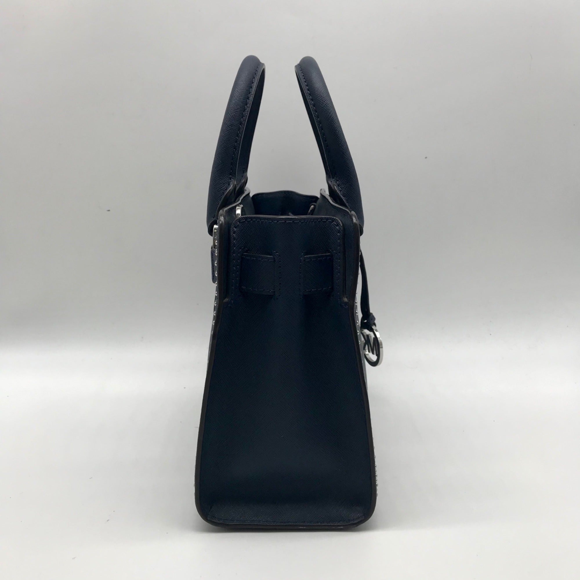 Michael Kors Navy Blue Saffiano Leather Dillon Small Satchel Bag