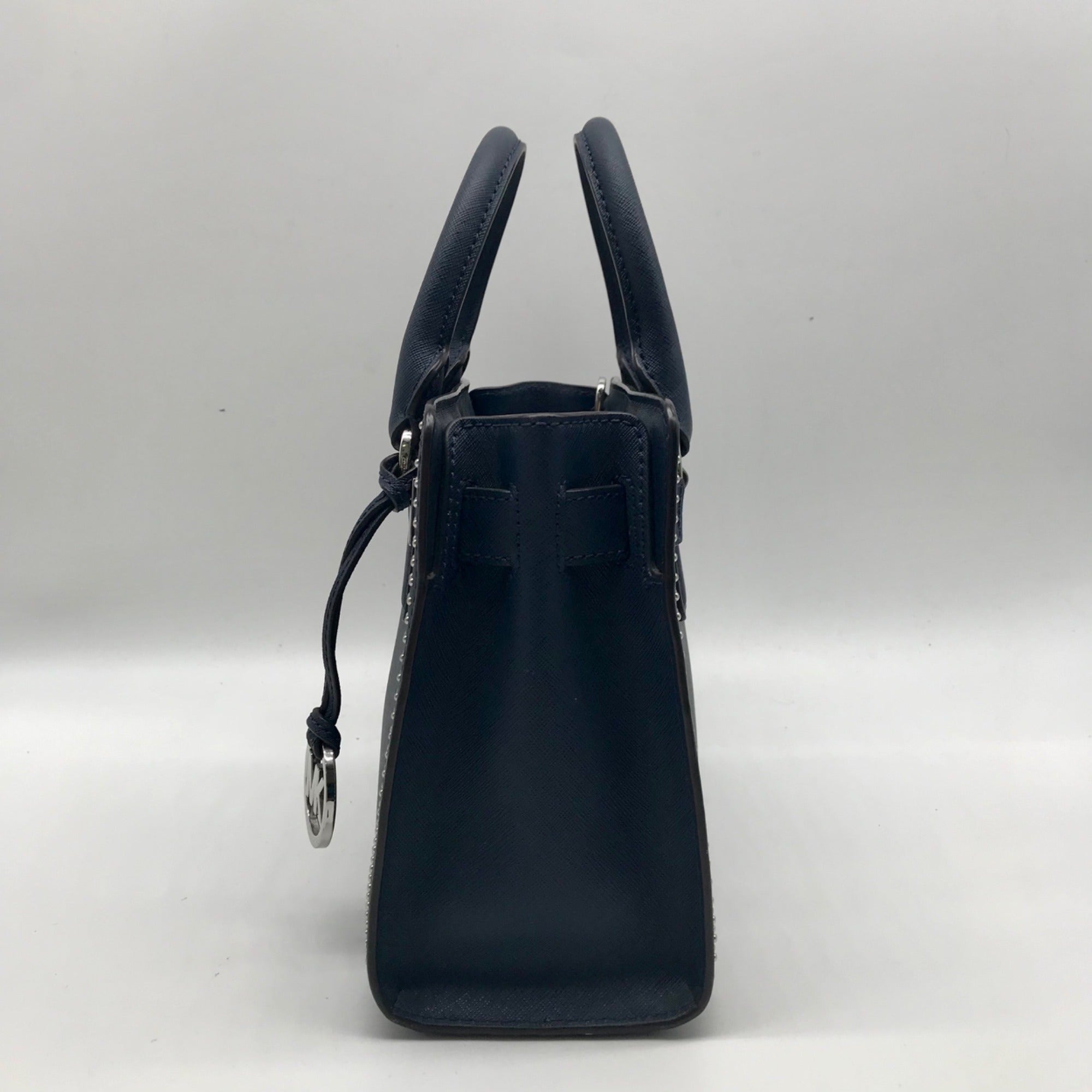 Michael Kors Navy Blue Saffiano Leather Dillon Small Satchel Bag