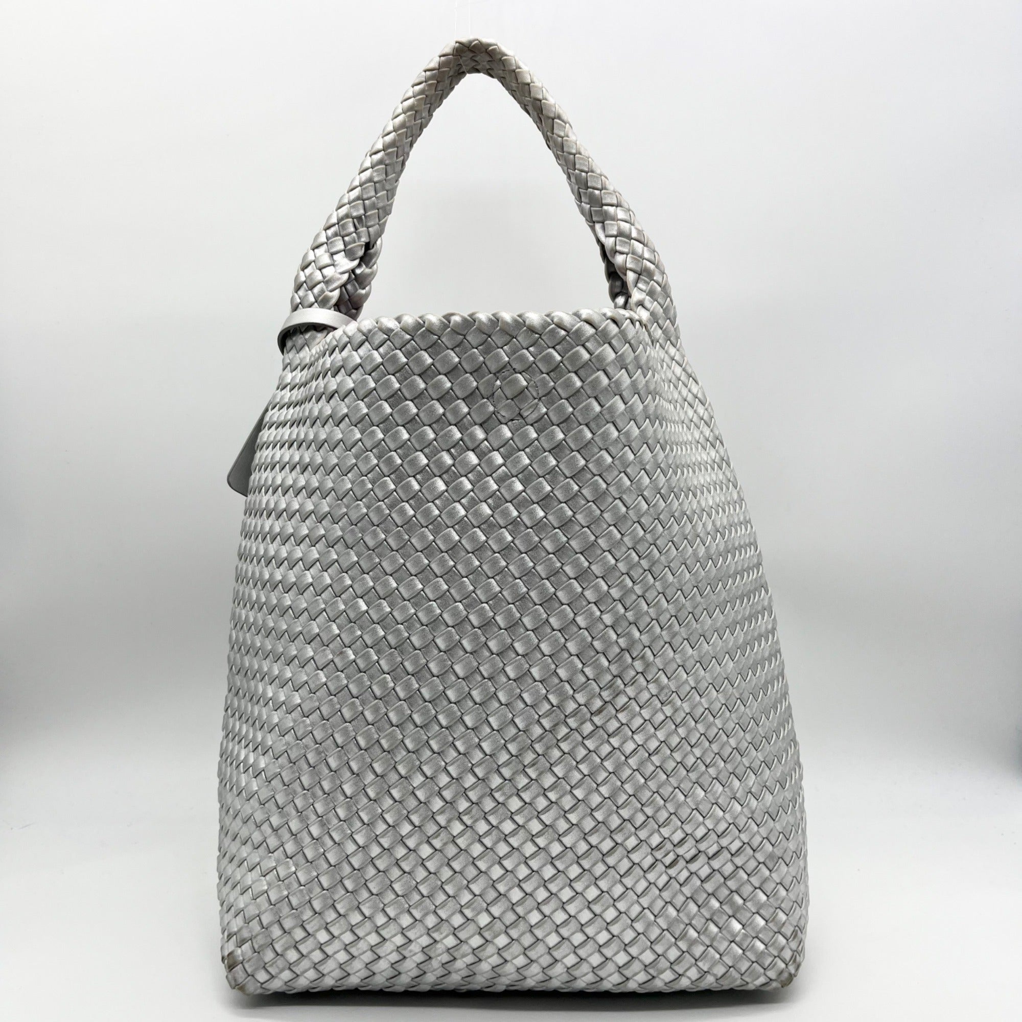 DKNY Silver Basket Weave Giselle Hobo Shoulder Bag