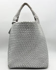 DKNY Silver Basket Weave Giselle Hobo Shoulder Bag