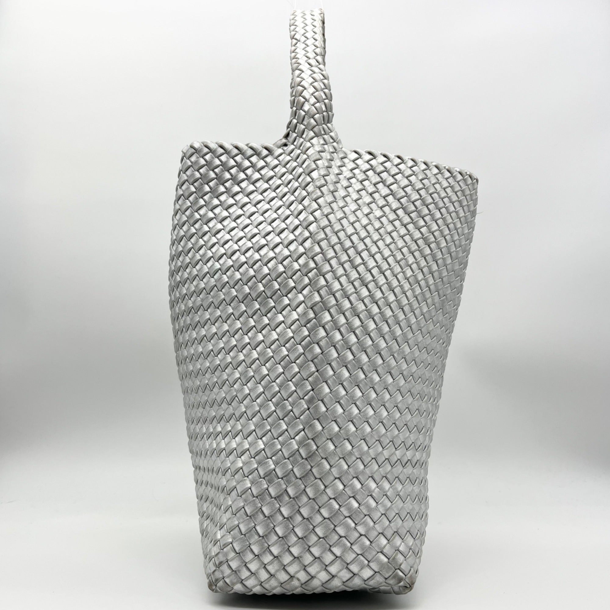 DKNY Silver Basket Weave Giselle Hobo Shoulder Bag