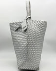 DKNY Silver Basket Weave Giselle Hobo Shoulder Bag
