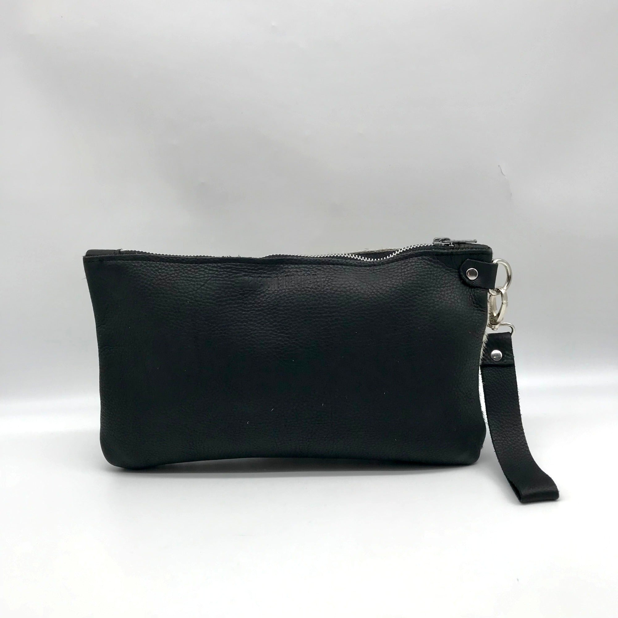 Raleigh Leather Black Cheetah Convertible Clutch