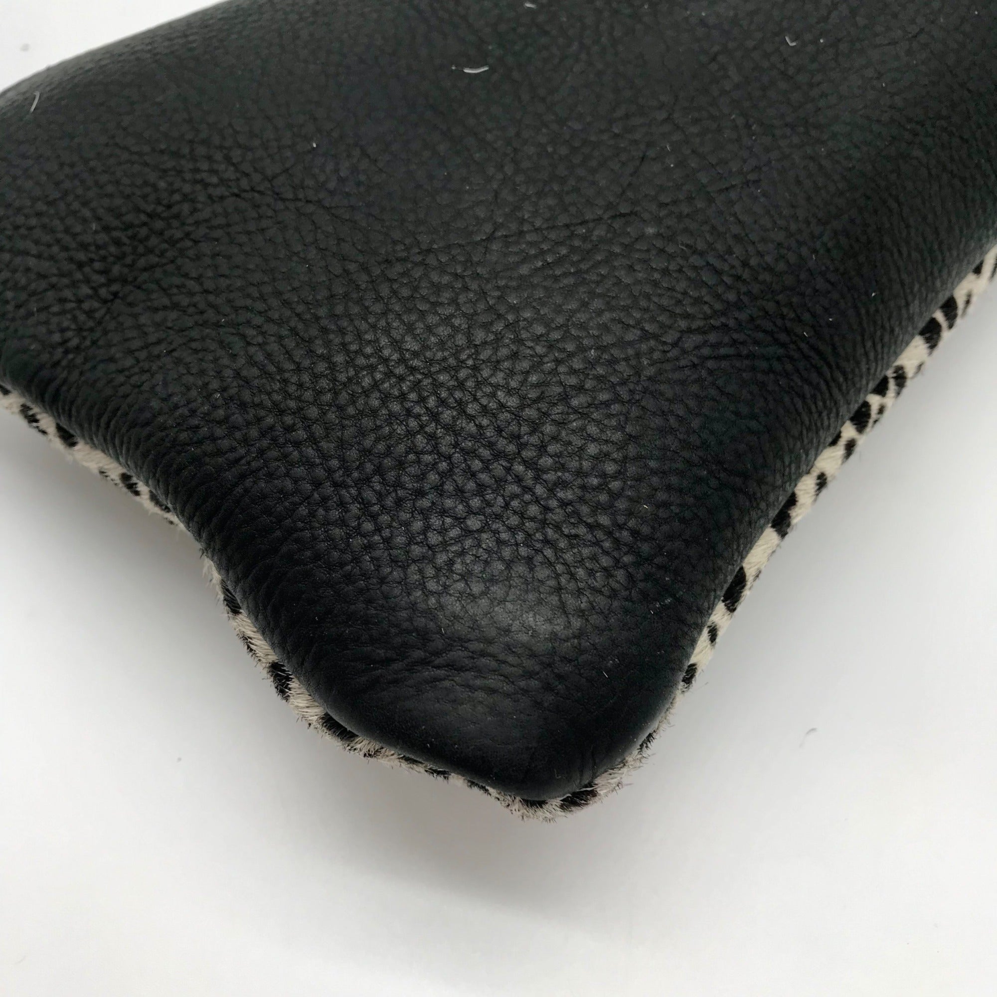 Raleigh Leather Black Cheetah Convertible Clutch