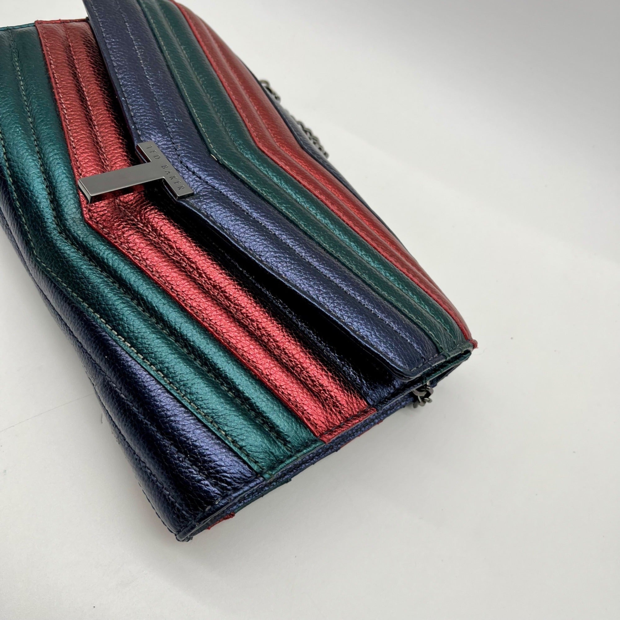 Ted Baker Multi Colored Pebbled Leather Crossbody