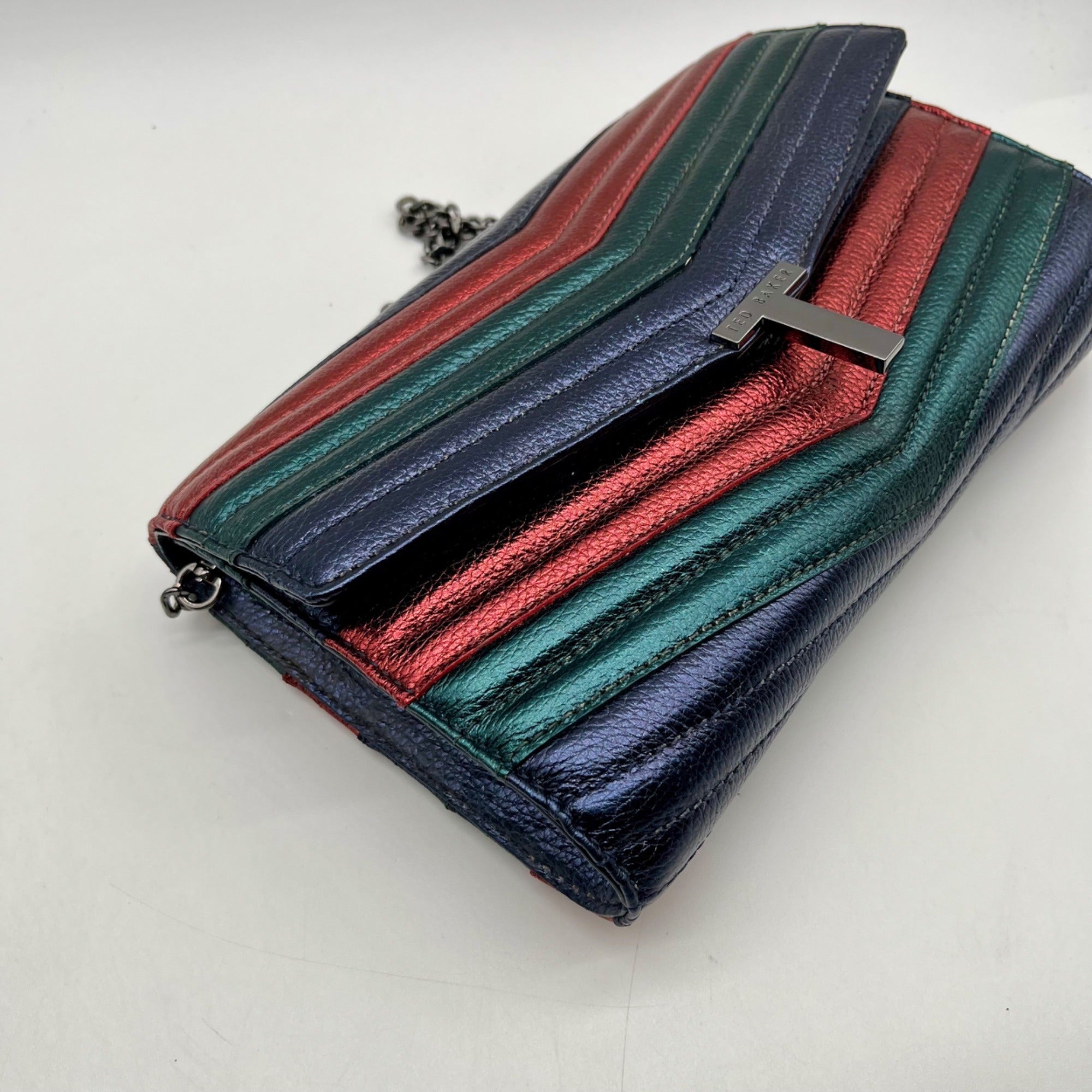 Ted Baker Multi Colored Pebbled Leather Crossbody