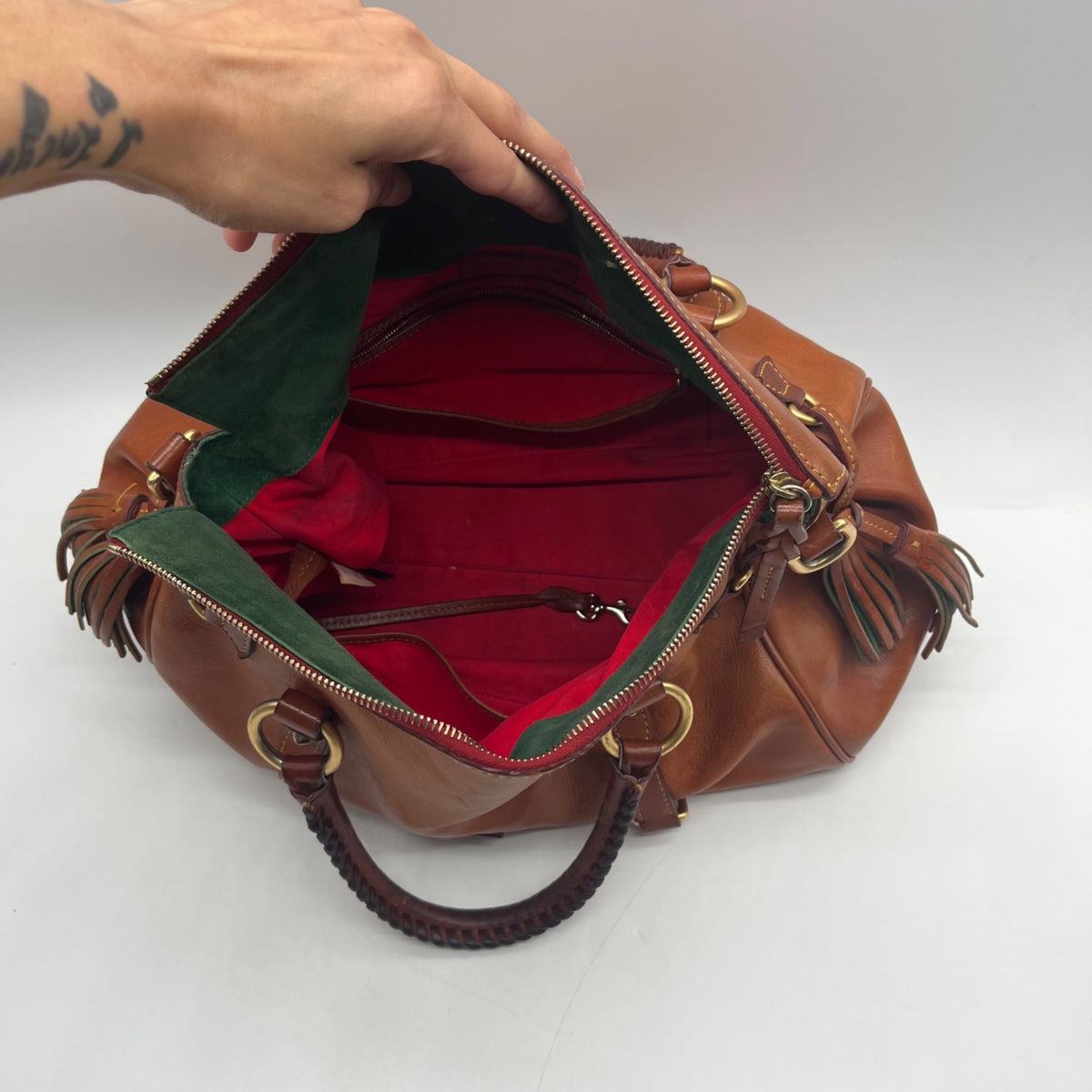 Dooney &amp; Bourke Brown Florentine Vachetta Leather Satchel bag