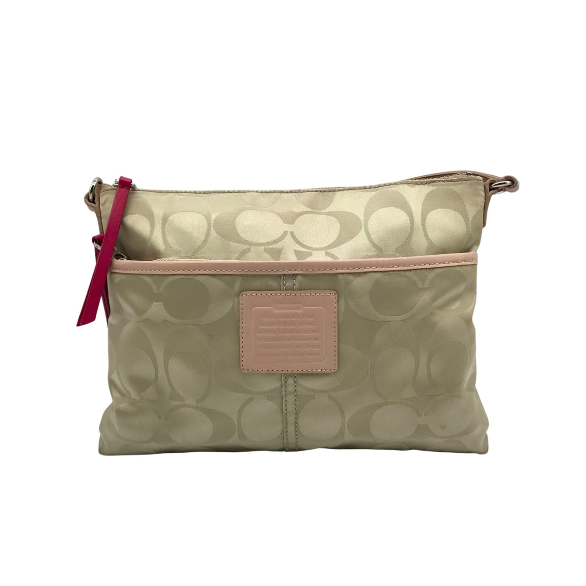 Coach Cream &amp; Beige Monogram Nylon Legacy Weekend Crossbody 24861