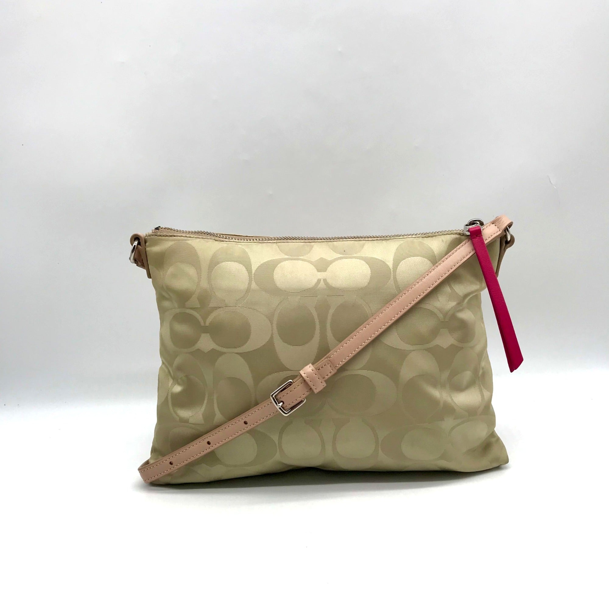Coach Cream &amp; Beige Monogram Nylon Legacy Weekend Crossbody 24861