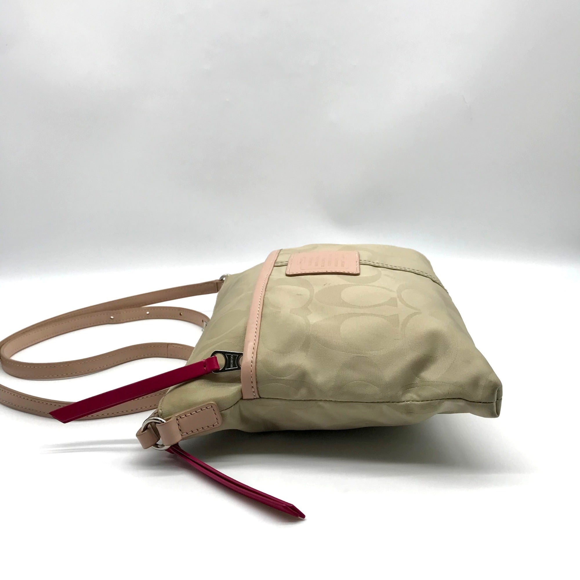 Coach Cream &amp; Beige Monogram Nylon Legacy Weekend Crossbody 24861