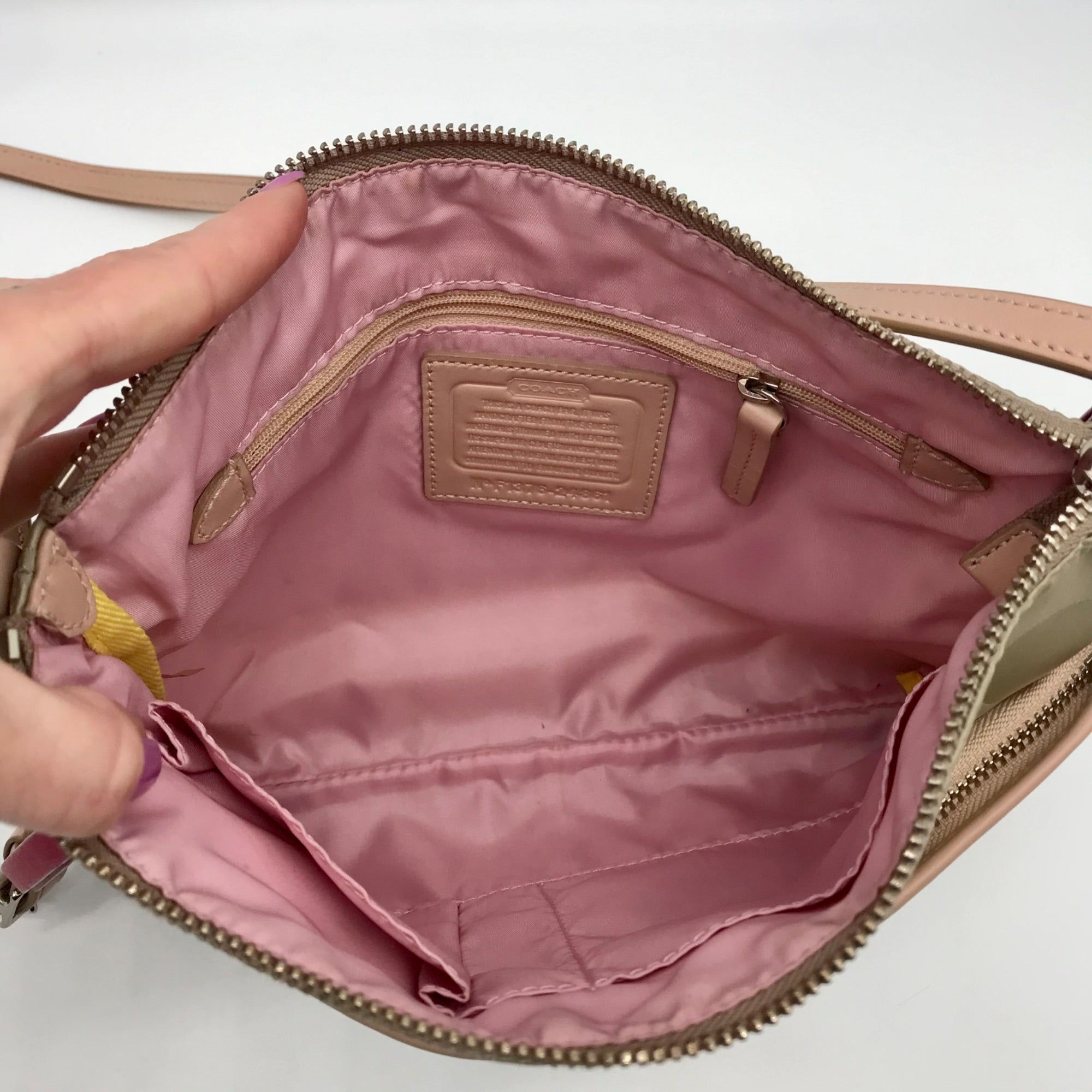 Coach Cream &amp; Beige Monogram Nylon Legacy Weekend Crossbody 24861