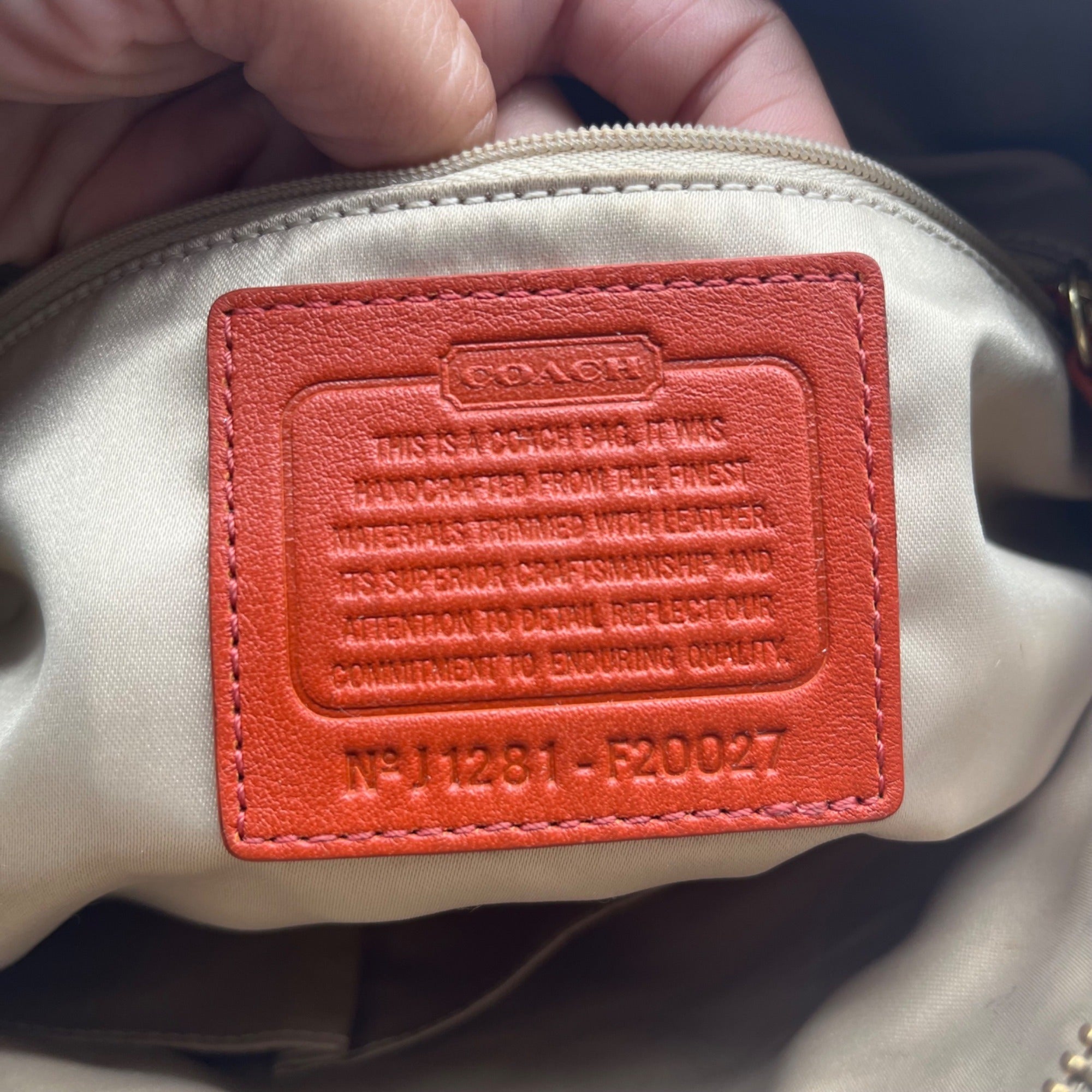 Coach Beige Ashley Dotted Op Art Satchel-F20027